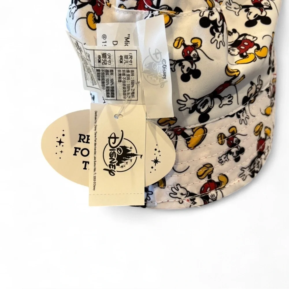 Disney Mickey Mouse Reversible Bucket Hat Toddler 49cm NWT Red Black Kid Sun Hat